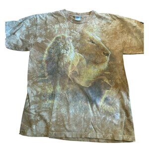 Vintage MGM Grand Las Vegas 2000 The Lion Habitat Tan T-Shirt Large Liquid Blue